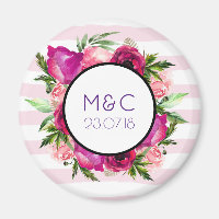 Pink Rose & Poppy Floral Bouquet Wedding Date