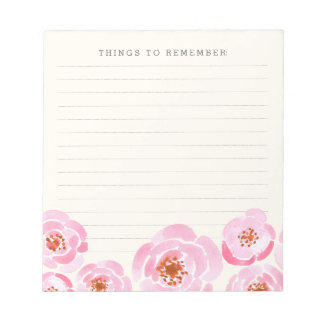 Pink Rose Print Notepad