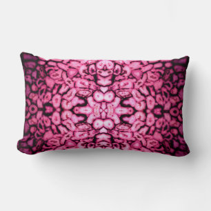 Pink Rose Quartz Agate Geodes abstract pattern Lumbar Cushion