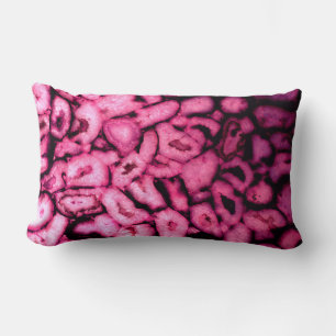 Pink Rose Quartz Agate Geodes abstract pattern Lumbar Cushion