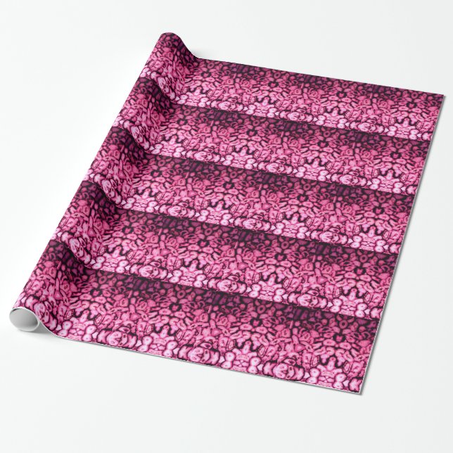 Pink Rose Quartz Agate Geodes abstract pattern Wrapping Paper (Unrolled)