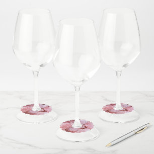 Pink Rose Quartz Crystal Gem Paper Wine Glass Tags