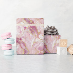 Pink Rose Quartz Marble Wrapping Paper