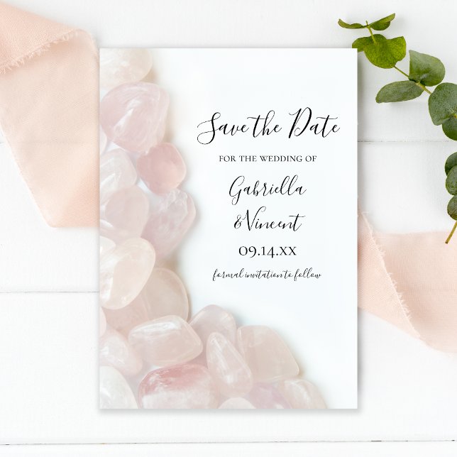 Pink Rose Quartz Wedding Save the Date (Creator Uploaded)