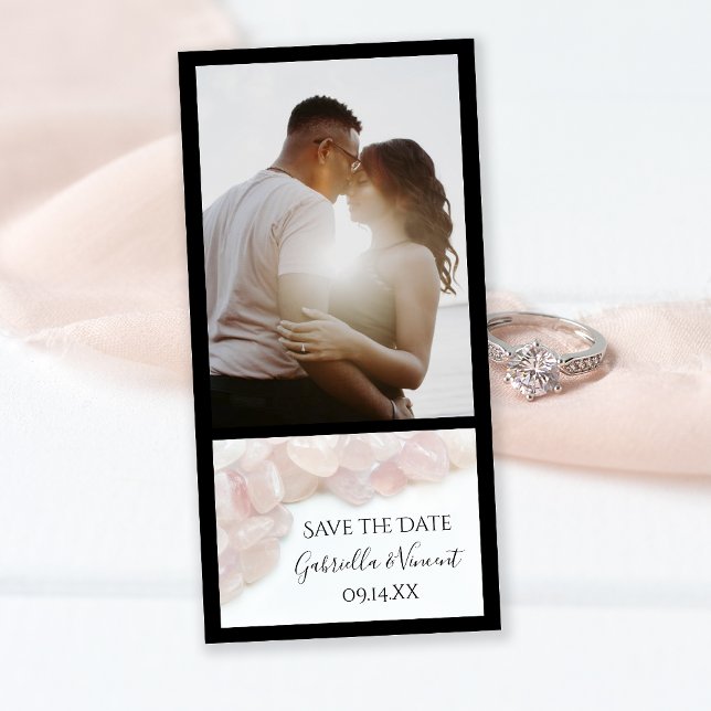 Pink Rose Quartz Wedding Save the Date Photo Card (Creator Uploaded)