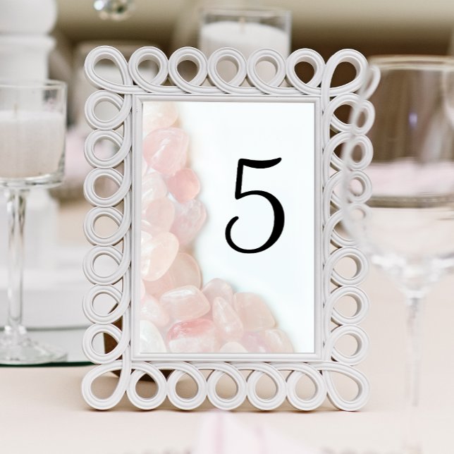 Pink Rose Quartz Wedding Table Number (Creator Uploaded)