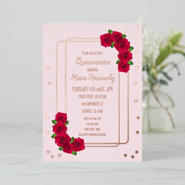 Pink Rose Quinceañera (Standing Front)