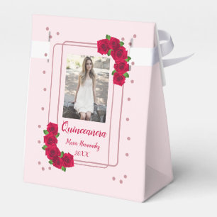 Pink Rose Quinceañera Favour Box