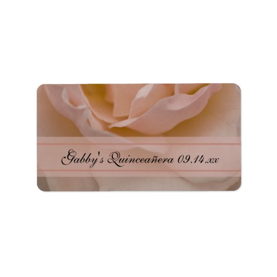 Pink Rose Quinceañera Favour Tags Address Label