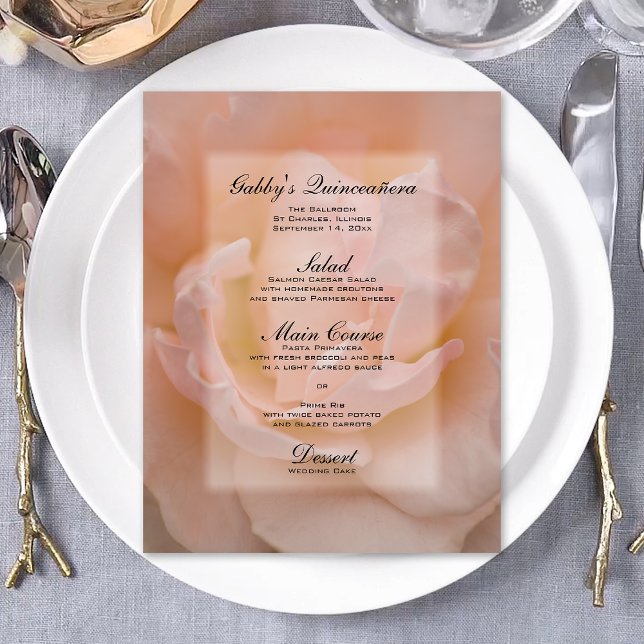 Pink Rose Quinceañera Menu (Creator Uploaded)