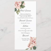 Pink rose quinceañera Menu Template