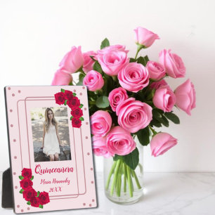 Pink Rose Quinceañera Plaque