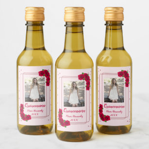 Pink Rose Quinceañera Wine Label