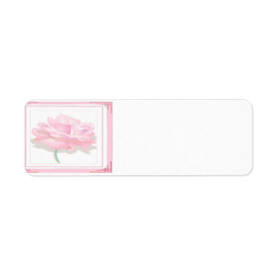 Pink Rose Return Address Label