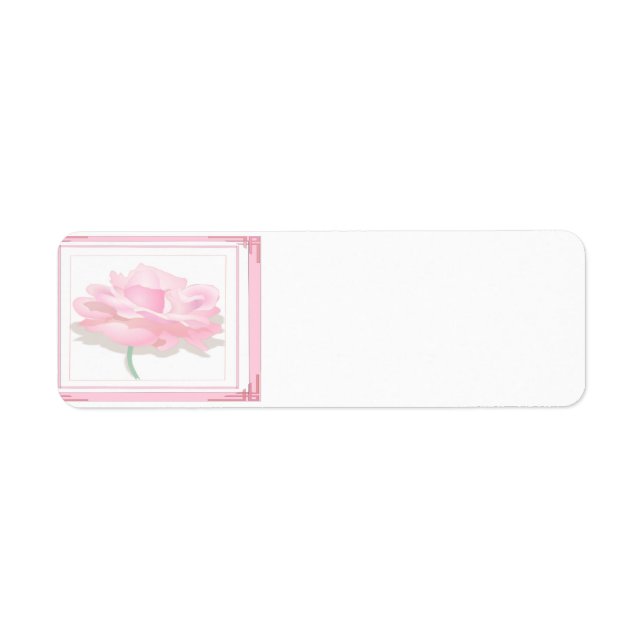 Pink Rose Return Address Label (Front)