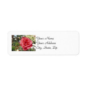 Pink Rose Return Address Label