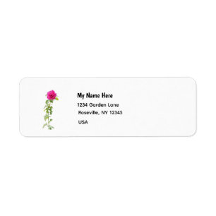 Pink Rose Return Address Label