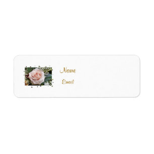 PINK ROSE RETURN ADDRESS LABEL