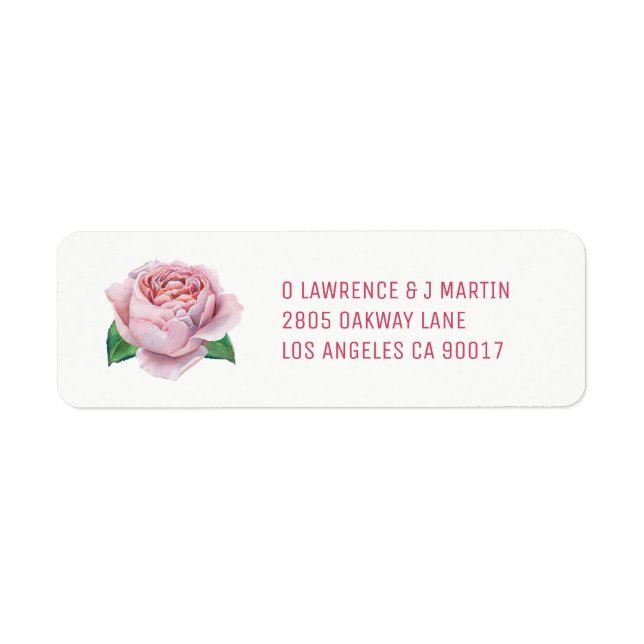 PInk Rose Return Address Labels (Front)