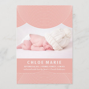 PINK ROSE RIPPLES BIRTH ANNOUNCEMENT