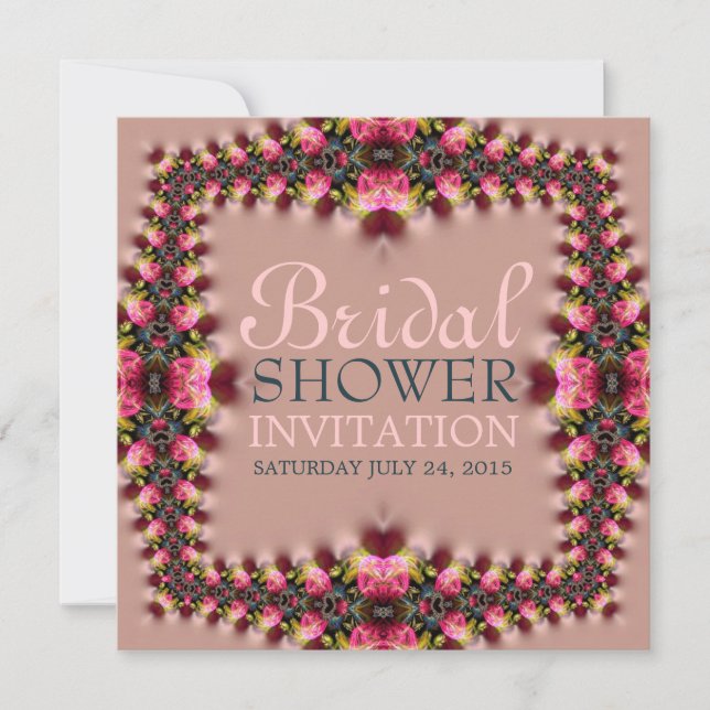 Pink Rose Romance Bridal Shower Invitation (Front)