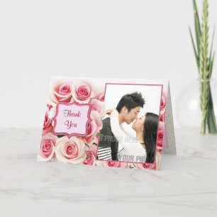 Pink Rose Romance - Thank You Card