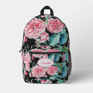 Pink Rose Roses Watercolor Girls Backpack