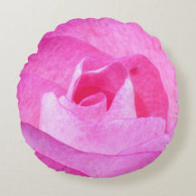 Pink Rose Round Pillow