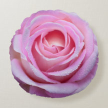 Pink Rose Round Throw Pillow