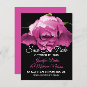 Pink Rose Save the Date Announcements