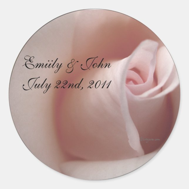 Pink Rose Save the Date Wedding Invitations Seals (Front)