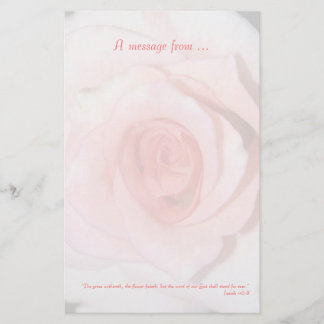 Pink Rose Scripture Stationery
