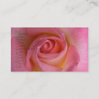 Pink Rose See Back Business Card