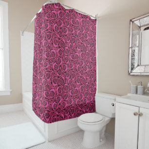 Pink rose shower curtain