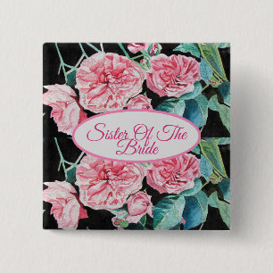 Pink Rose Sister Of the Bride Badge Roses