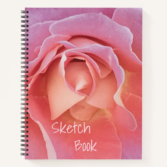 Pink Rose Sketch Notebook (Front)