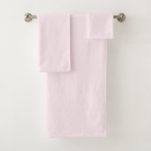 Pink Rose Soft Pale White Pastel Solid Colour Bath Towel Set