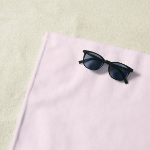 Pink Rose Soft Pale White Pastel Solid Colour Beach Towel