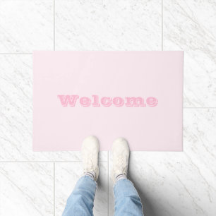 Pink Rose Soft Pale White Pastel Solid Colour Doormat