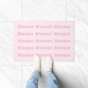 Pink Rose Soft Pale White Pastel Solid Colour Doormat