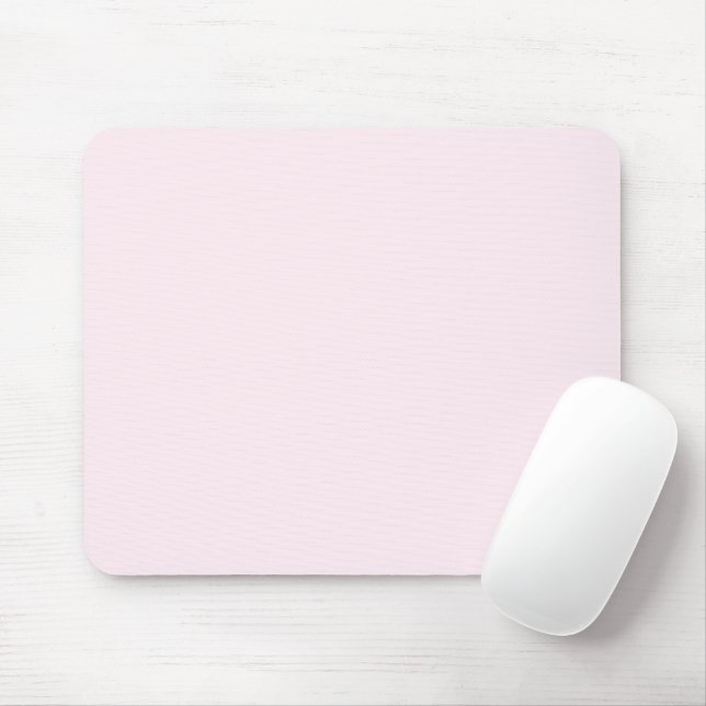 Pink Rose Soft Pale White Pastel Solid Colour Mouse Pad (With Mouse)