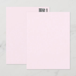 Pink Rose Soft Pale White Pastel Solid Colour Postcard