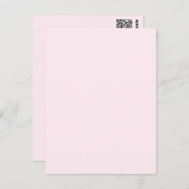 Pink Rose Soft Pale White Pastel Solid Colour Postcard (Front/Back)