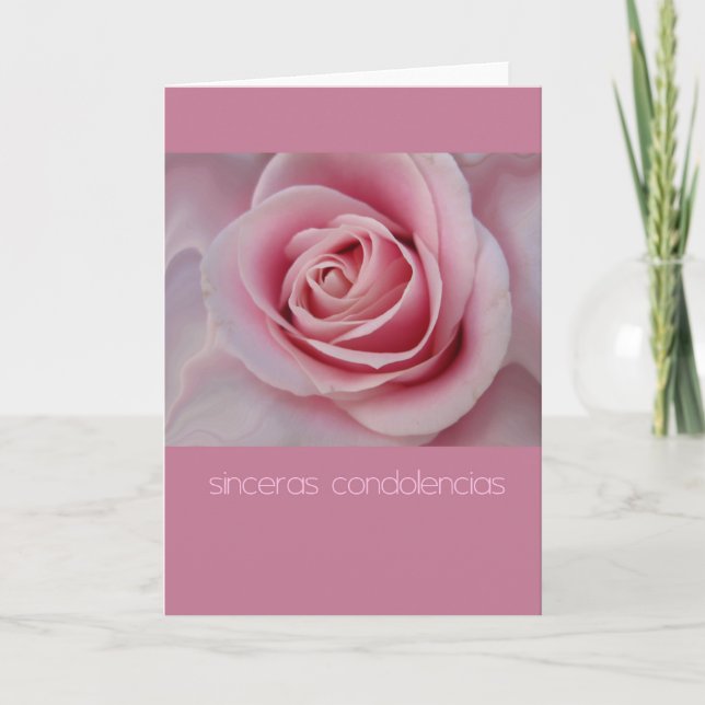 pink rose spanish sympathy card (Front)