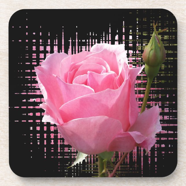 pink rose splash coaster (Front)