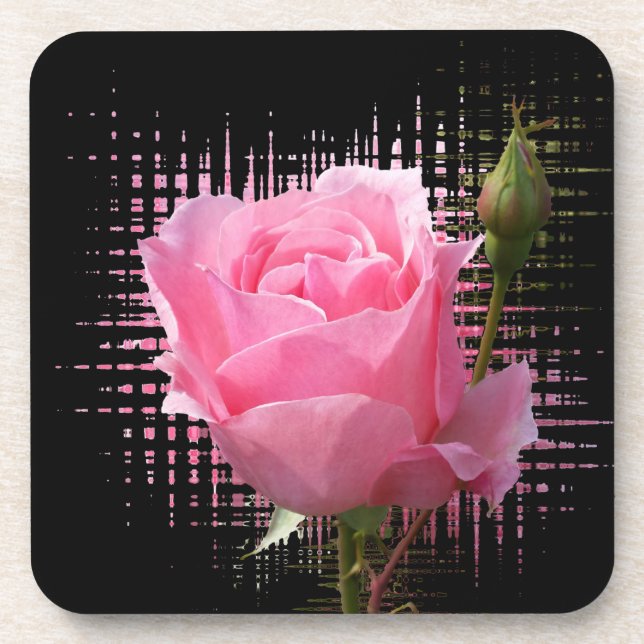 pink rose splash coaster (Front)