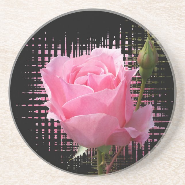 pink rose splash coaster (Front)