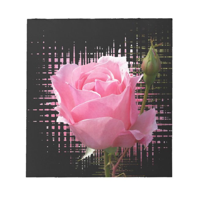 pink rose splash notepad (Front)