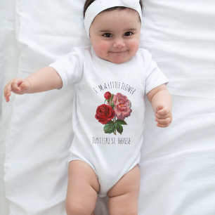 Pink Rose St. Therese Religious Cute  Floral Baby  Bodysuit