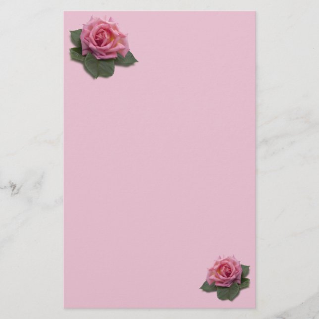 Pink Rose Stationery (Front)